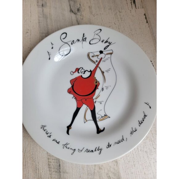 Pottery Barn‎ Santa baby there's one thing I really do need plate Japan - Picture 2 of 4